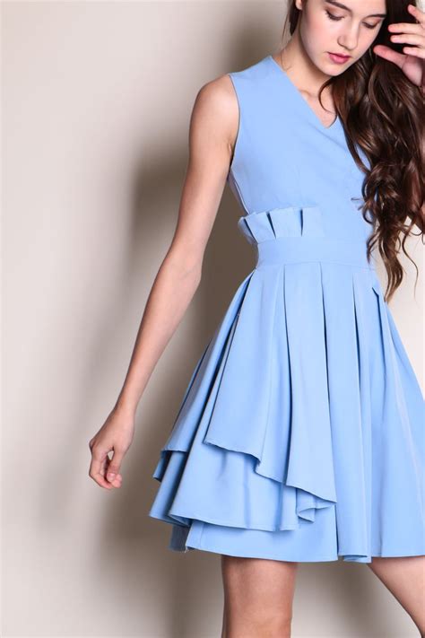 Asymmetrical Box Pleat Dress 